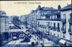 Ak Santander Kantabrien Spanien, Primera Alameda, Straßenbahnen - 3674961 - Bild 1 von 2
