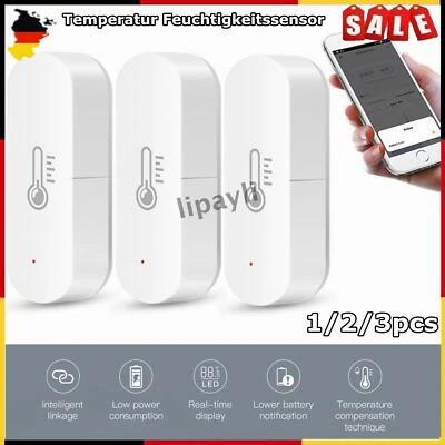1/2/3 STK. WLAN Temperatur Feuchtigkeitssensor Smart Home Thermometer Hygrometer - Bild 1 von 4