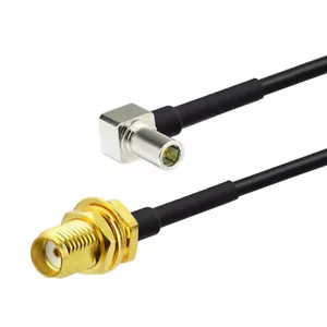 SMA Jack bulkhead to MS-147 plug right angle pigtail cable RG174 6" for Wireless - Picture 1 of 3