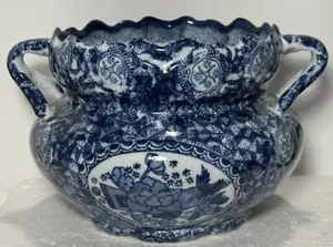 Maceta azul blanca Chinoiserie Jardiniere porcelana doble asas cachépot - Imagen 1 de 14