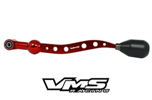 VMS RACING RED DUAL BEND SHORT SHIFTER + BLACK TYPE-R SHIFT KNOB FOR HONDA - Picture 1 of 3