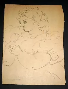 Donna hawaiana anni '40 disegno hawaiana in abito di Madge Tennent (1889-1972) (DAT) - Foto 1 di 7