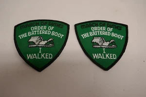 Pair of Order Of The Battered Boot I Walked March Of Dimes Sew-On Patch - Picture 1 of 3