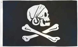 Henry Avery Black 3x5ft Poly Pirate Flag Avery Jolly Roger Pirate Ship Flag - Picture 1 of 3