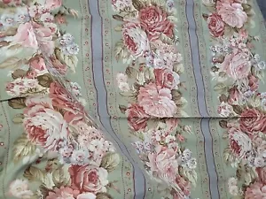 Spectrum Fabrics Screenprint Floral Stripe Upholstery Fabric 57x41 In Vtg - Picture 1 of 8