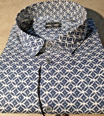 NUEVO CON ETIQUETAS Patrizia PEPE Hombre Talla 56 (2XL) Camisa Manga Larga Botones Abstracto Sli Foto 1 de 4