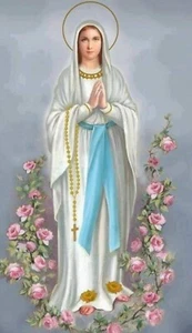 VIRGIN MARY 24 X 18 INCH Poster Catholic Acts Saint Mother Mary Rosary Beautiful - Picture 1 of 2