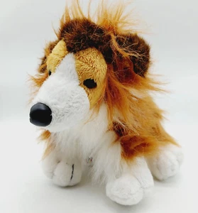Ganz Webkinz Collie Dog Plush Toy No Code 7" tall x 12" long Clean Soft HM149 - Picture 1 of 7