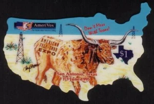 TK 163b Amerivox Troquelado EE. UU. Mapa American Tele-Card Expo San Antonio, Texas 6/95 - Imagen 1 de 1