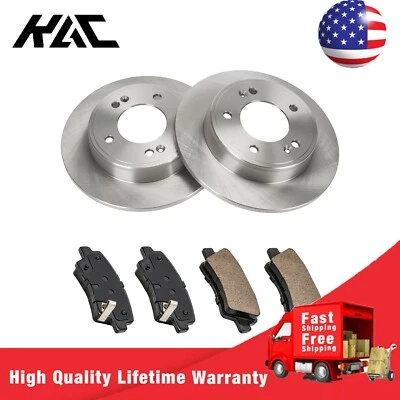 Rear Brake Rotors Ceramic Pads For Hyundai Veloster 2012-2015; Kia Forte 2014-16 - Image 1 of 4