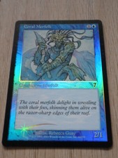 Mtg coral merfolk foil 7th edition english merfolk of the pearl trident 7è premium