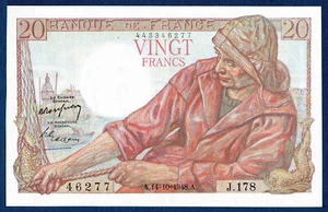 Billet 20 Francs (Pêcheur) 14-10-1948. France. SUP-SPL - Picture 1 of 2