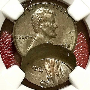 SUPER TOUGH DATE FOR ERRORS! 1961 LINCOLN CENT PCGS MS-62 BN DOUBLE STRUCK - Picture 1 of 3