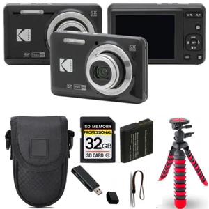 Kodak PIXPRO FZ55 fotocamera digitale (nero) + treppiede Spider + custodia - kit 32 GB - Foto 1 di 7