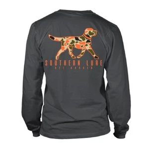SOUTHERN LURE Walking Camo Lab Black Hunt Long Sleeve Tee Shirt Youth Small NWT - Picture 1 of 1