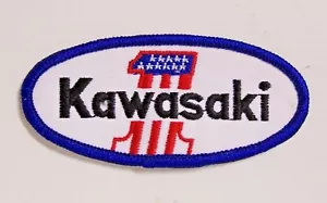 VINTAGE KAWASAKI MOTORCYLES EMBROIDERED PATCH WOVEN CLOTH BADGE SEW-ON RACING - Picture 1 of 1