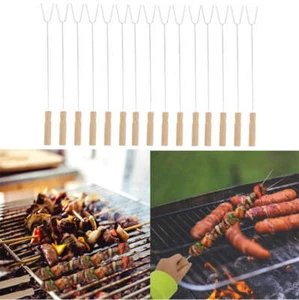 Set of 15 BBQ /Firepit Toasting Forks, 2 Prong for Sausages, Marshmallows etc. - Picture 1 of 7