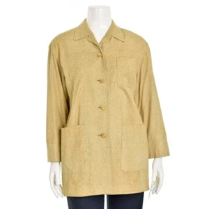 Escada Margaretha Ley Gold Flecked Long Suede Western Jacket Blazer sz 36 DE / 6 - Picture 1 of 7