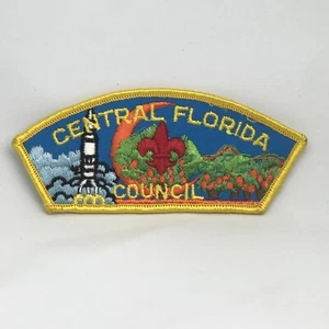 Vintage Boy Scouts BSA Central Florida Council Space Rocket Orange Trees Patch - Picture 1 of 2
