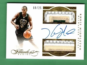 2015-16 Panini Flawless Khris Middleton Auto Dual Jersey Patch Gold 8/25 Bucks - Bild 1 von 2