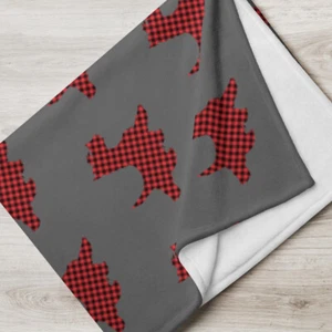 Manta de decoración del hogar gris oscuro para perro escocés - Imagen 1 de 2