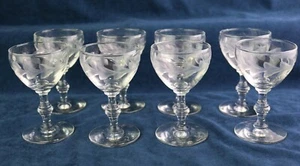 Guirnalda de hojas cortadas grises rara Rock Sharpe 8 vasos de cóctel licores 4,25 " - Imagen 1 de 2