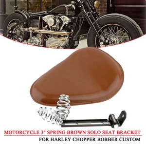 Motorcycle 3" Spring Brown Solo Seat Bracket For Harley Chopper Bobber Custom - Picture 1 of 11