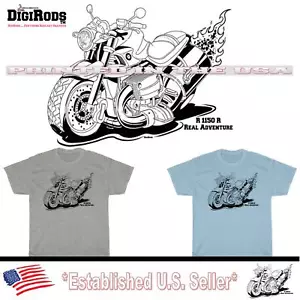 T-Shirt BMW R 1150 R R1150R Motorrad Abenteuer Rennrohr DigiRods Cartoon - Bild 1 von 6
