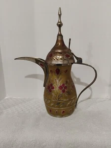 Vintage Middle Eastern Dallah Coffee Pot ~ Arabic Coffee Tea Pot With Newspaper - Picture 1 of 9