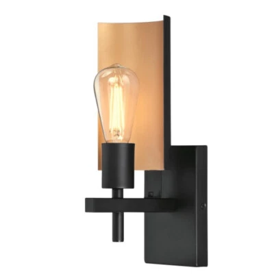 Aplique De Pared Para Sala De Estar Negro Sirino Bronce Interior Lámpara E27 - Imagen 1 de 2