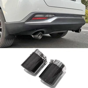 For Toyota Venza 2021-2023 Carbon fiber Rear muffler exhaust tip finisher Trim - Picture 1 of 9
