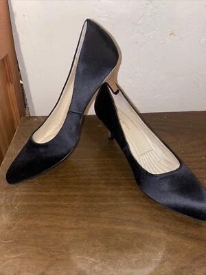 Zapatos de mujer Easy Spirit negros tela oro brillo detalles tacones talla 9 Foto 1 de 4