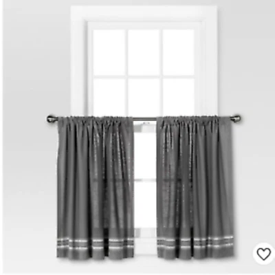 Juego de cortinas de café con filtro de luz 36"x42" gris/crema - Threshold™ Foto 1 de 3