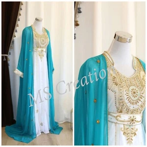 SALE New Moroccan Dubai Kaftans Farasha Abaya Dress Very Fancy Long Gown MS 459 - Picture 1 of 5