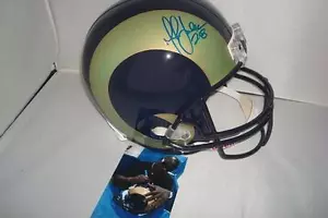 Marshall Faulk signed St Louis Rams Riddell helmet - "Greatest Show on Turf" HOF - Picture 1 of 1