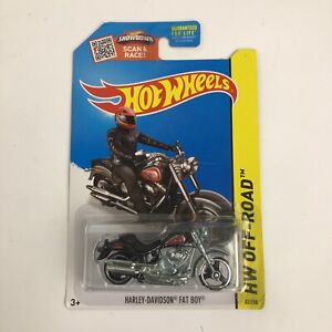 Hot Wheels HARLEY DAVIDSON FAT BOY Black Motorcycle HW OFF-ROAD 82/250 CFK37