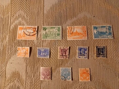 Lote de 12 estampillas postales de Birmania canceladas colección vintage conjuntos de colección Foto 1 de 4