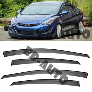 Para 13-16 Hyundai Elantra TINTADO A HUMO Ventana lateral Marco de puerta Protección contra la lluvia - Imagen 1 de 1
