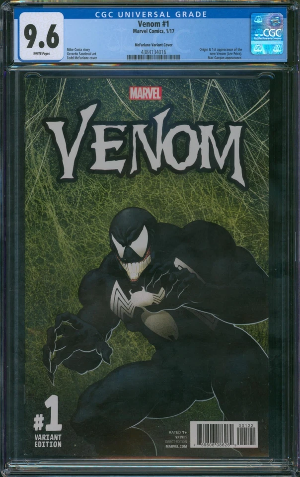 VENOM #1 ⭐ CGC 9.6 ⭐ VARIANTE TODD MCFARLANE TOP SECRET 1er Lee Price Marvel 2017 Foto 1 de 2