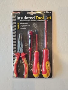 Electricians Tool Set Pliers Screwdrivers Voltage Tester- 4 PC - Picture 1 of 3