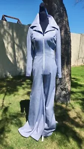Vintage 1970s Fredericks Of Hollywood Blue Jumpsuit - Picture 1 of 9