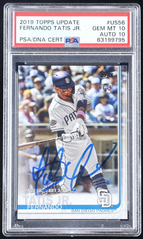 Fernando Tatis Jr. Signed 2019 Topps Update RD #US56 RC (PSA 10 | Autograph Grad - Image 1 of 2