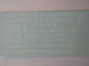DM Custom Decals 1006 HO "Lakeshore & Eastern - JRD Lumber Co." ~ TS - Picture 1 of 3