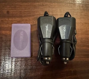 2 Official Nintendo DS Car Adapters Chargers New Never Used + Game Case - Picture 1 of 3