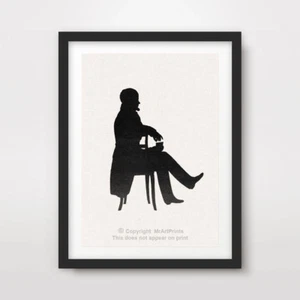 VIKTORIANISCHER KOPF SILHOUETTE KUNSTDRUCK POSTER Vintage sitzender Herr A4 A3 A2 - Bild 1 von 3