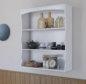 Wall Mounted Shelves Painted White 3 Book Shelves Ideal for Kids Bedroom Kitchen - Picture 1 of 3