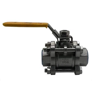 RV Ball Valve ON/OFF 316 Stainless Steel 1000 WOG 3/4” Yellow - Picture 1 of 6