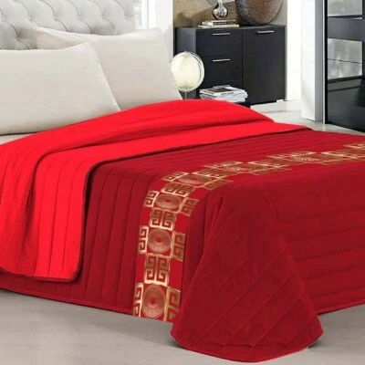 Trapuntino Charro Matrimoniale Nuovo Colore Grigio Stampa Versace - Immagine 1 di 2