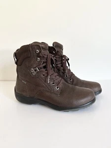Ecco Voyage Brown Leather Gore-Tex Winter Ankle Lace Up Combat Boots 5.5 Women’s - Picture 1 of 12