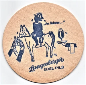 LANGENBERG NRW LANGENBERGER BRÄU BRAUEREI BIER 1 x BIERDECKEL 1970/80er JAHRE - Picture 1 of 3